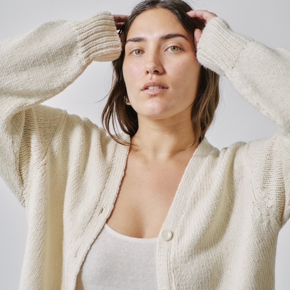 OZMA of California Dad Cardi in Cream